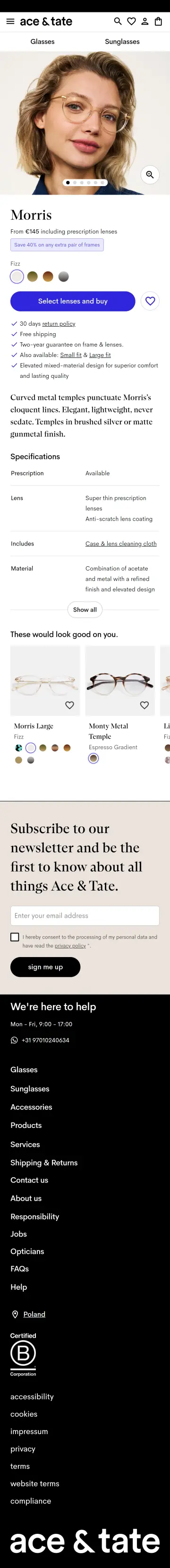 Ace & Tate preview (mobile)