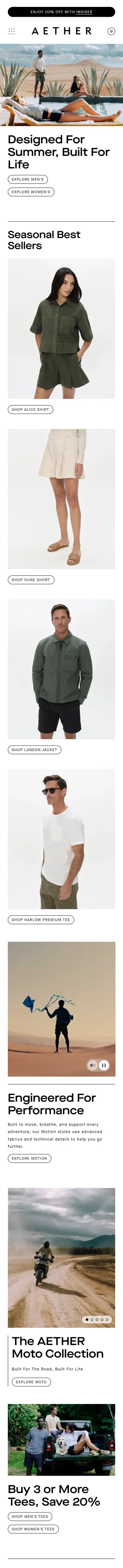 AETHER Apparel preview (mobile)