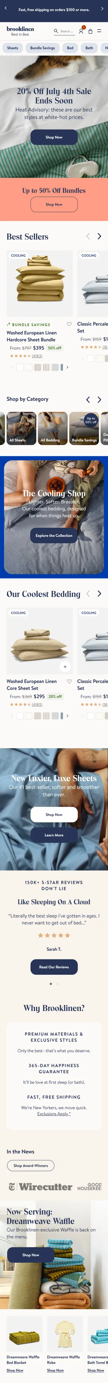 Brooklinen preview (mobile)