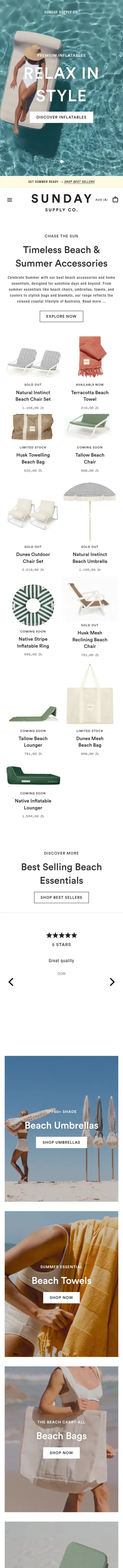 Sunday Supply Co preview (mobile)