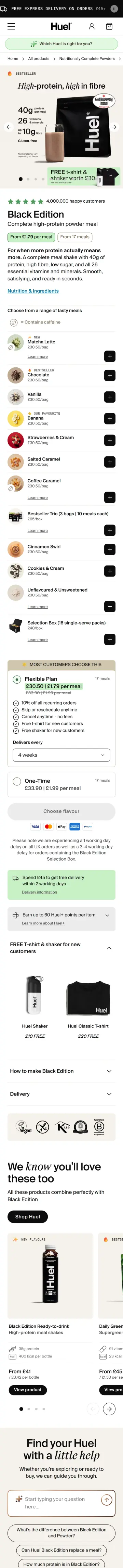 Huel preview (mobile)