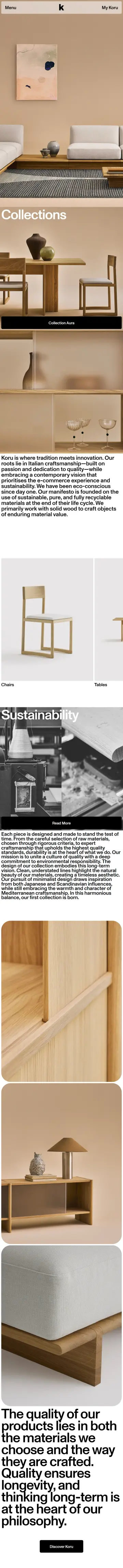Koru Design preview (mobile)