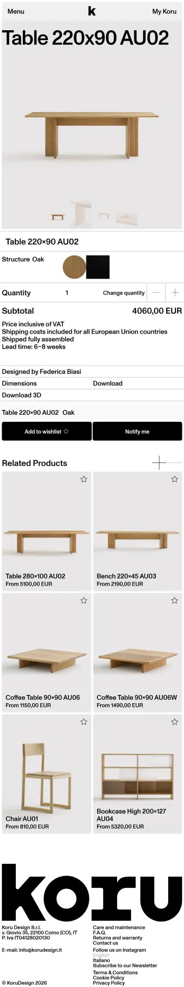 Koru Design preview (mobile)
