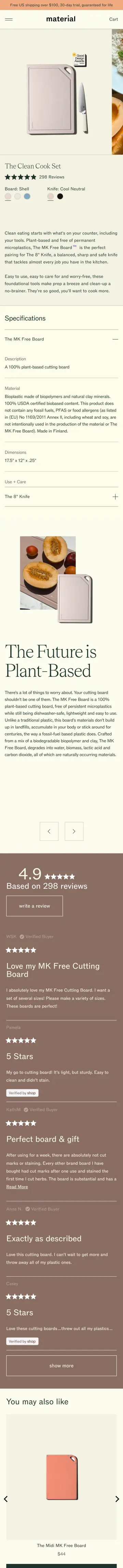 Material preview (mobile)