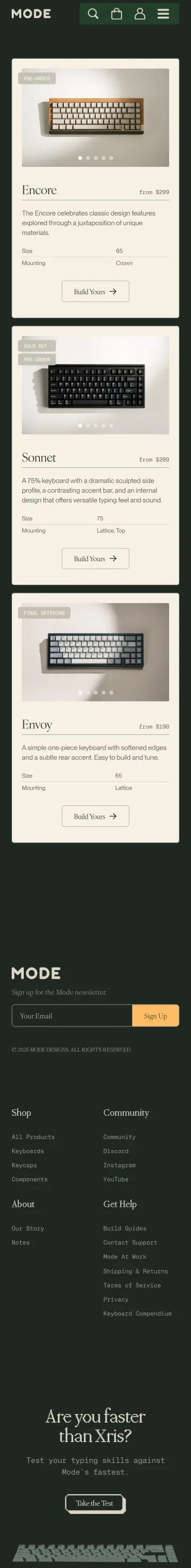 Mode preview (mobile)