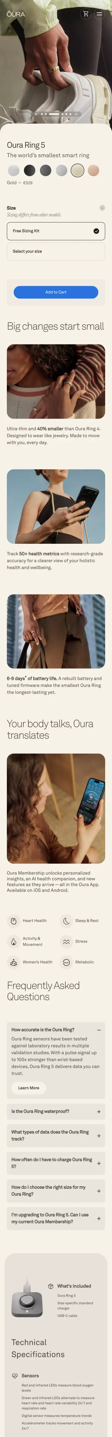 Oura preview (mobile)
