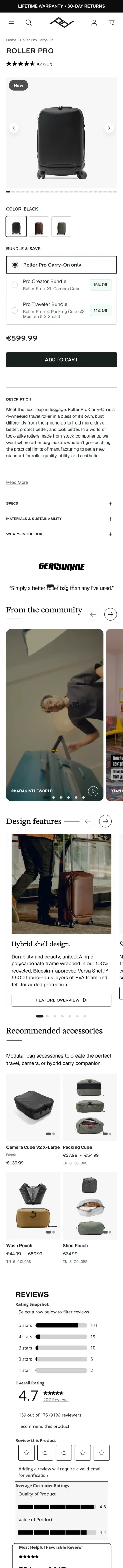 Peak Design preview (mobile)