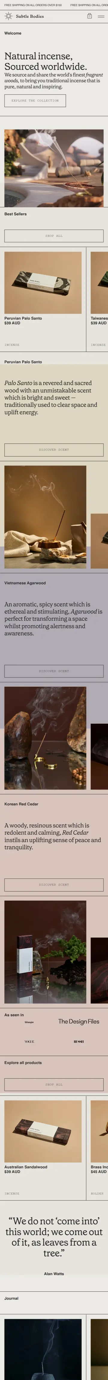 Subtle Bodies preview (mobile)