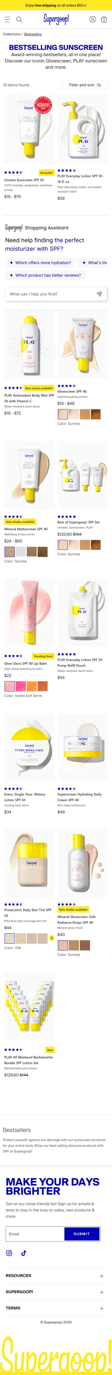 Supergoop preview (mobile)