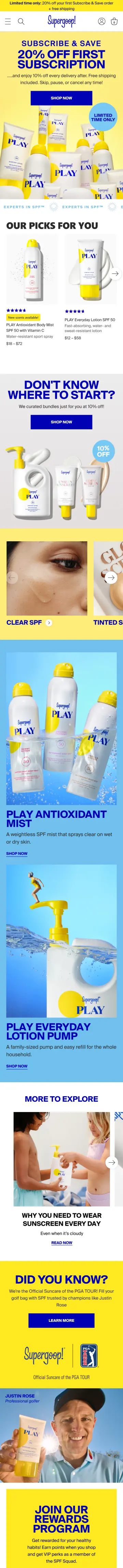 Supergoop preview (mobile)