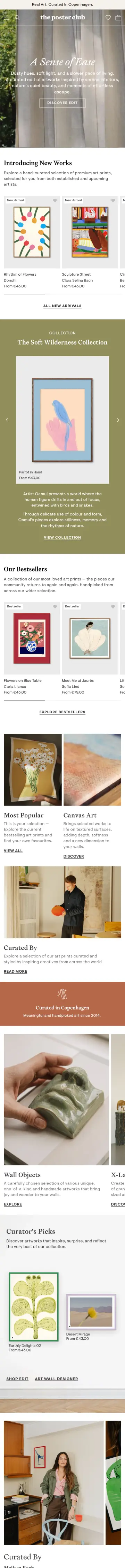 The Poster Club preview (mobile)