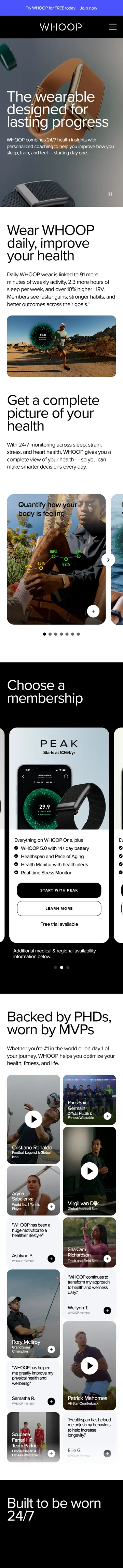Whoop preview (mobile)